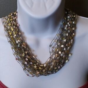 Multiple Strands Necklace of Thread Yarn